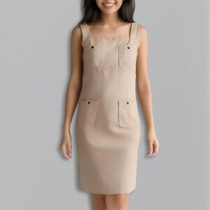 Laurel Jeans Overall Jumper Dress Panel Pockets Beige/Tan Women's EU 38/US 7-8